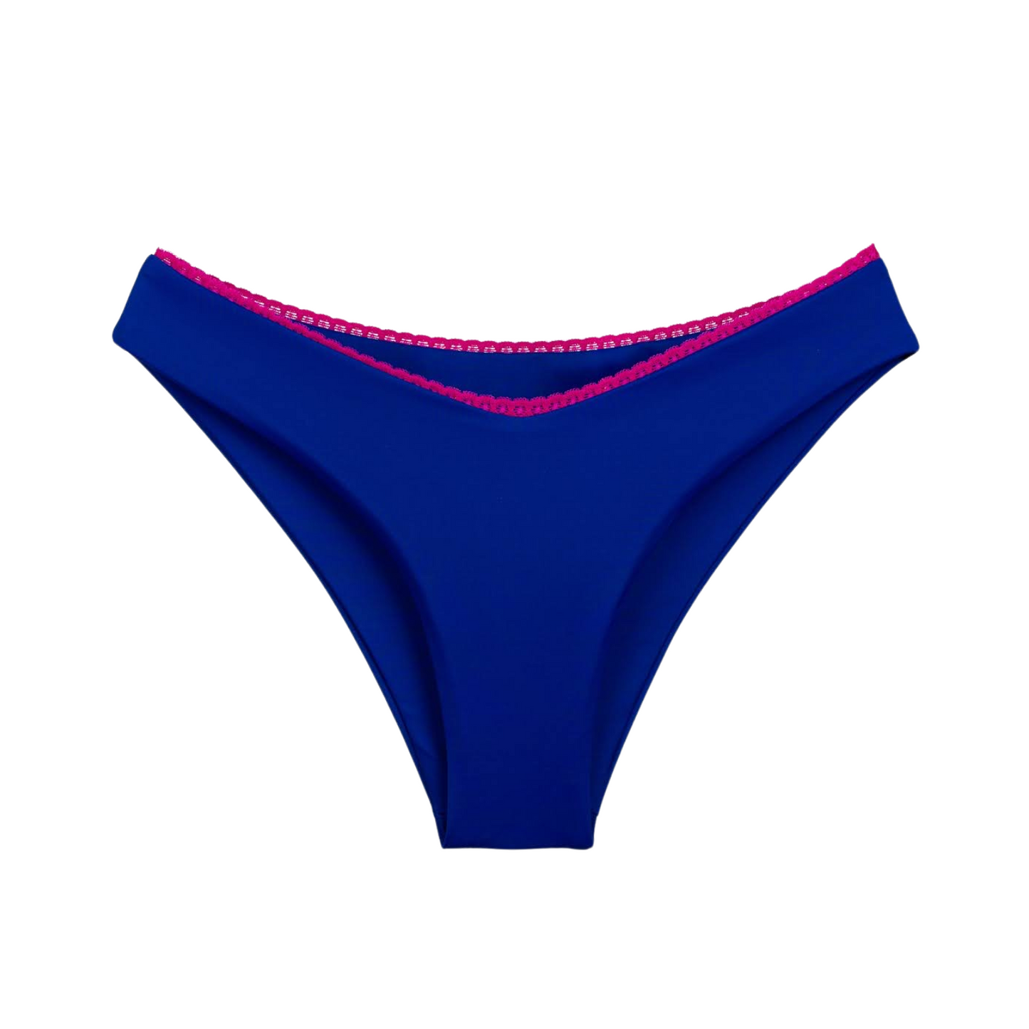 Sweet Treat Elegance Bikini Bottom - Deep Blue/Rich Pink