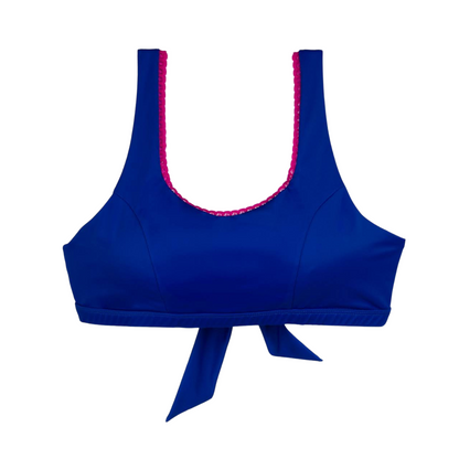 Candy Chic Mastectomy Bikini Top - Deep Blue/Rich Pink