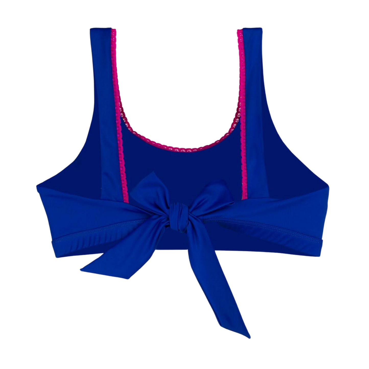 Candy Chic Mastectomy Bikini Top - Deep Blue/Rich Pink