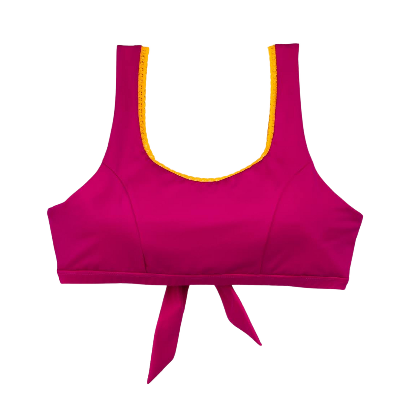 Candy Chic Mastectomy Bikini Top  - Rich Pink/Ochre Yellow