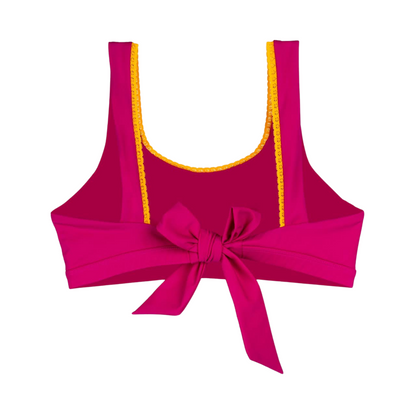 Candy Chic Mastectomy Bikini Top  - Rich Pink/Ochre Yellow