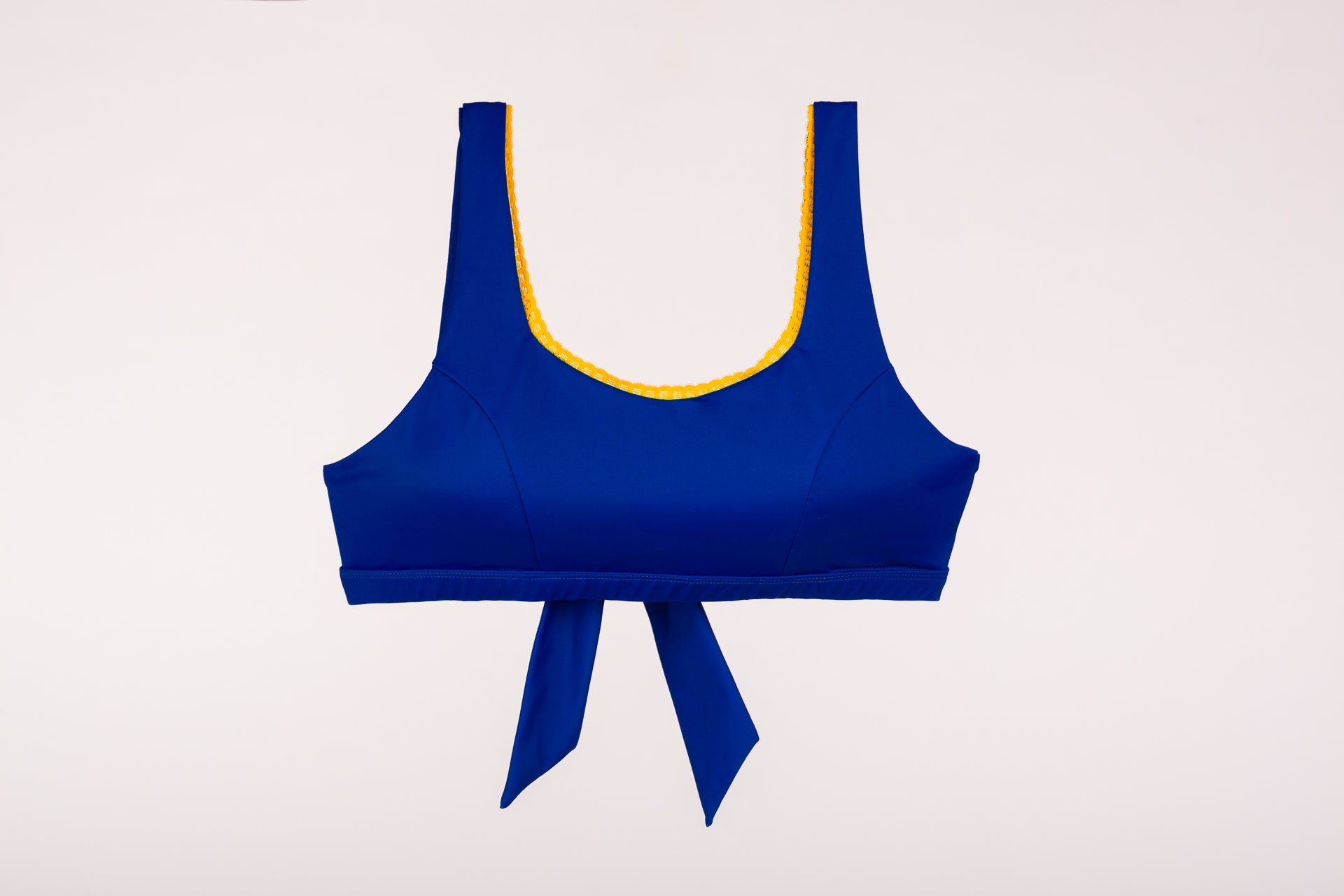 Candy Chic trendy Mastectomy Bikini Top - Deep Blue/Yellow Ochre ...