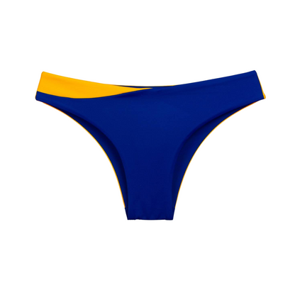 Two-Tone Twister Bikini Bottom - Deep Blue/Yellow Ochre